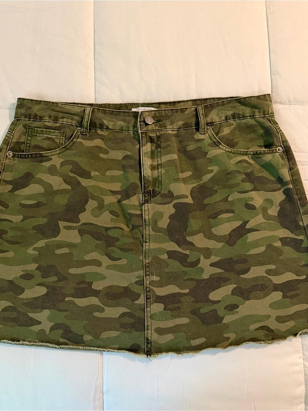 Mud Pie Camouflage Mini Skirt - Olive and Dark Green